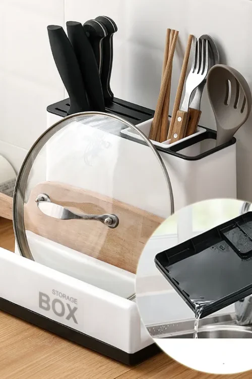 Tableware Storage Holders Kitchen Knife Plastic Storages Racks For Kitchen Convenience Cabinet Kitchen Gadgets